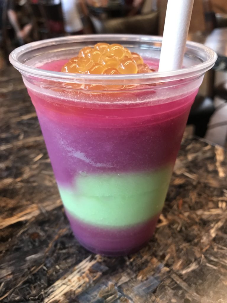 one of the unusual treats is a night blossom frozen drink