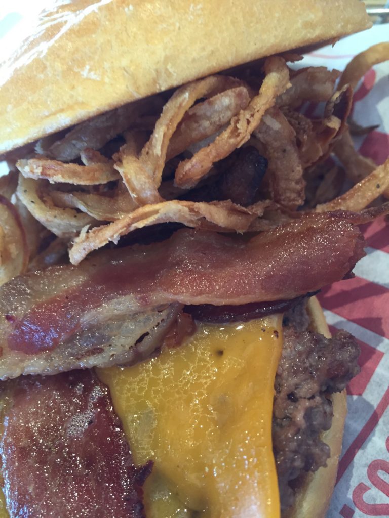 BBQ Bacon Cheeseburger close-up at Smashburger in Calgary