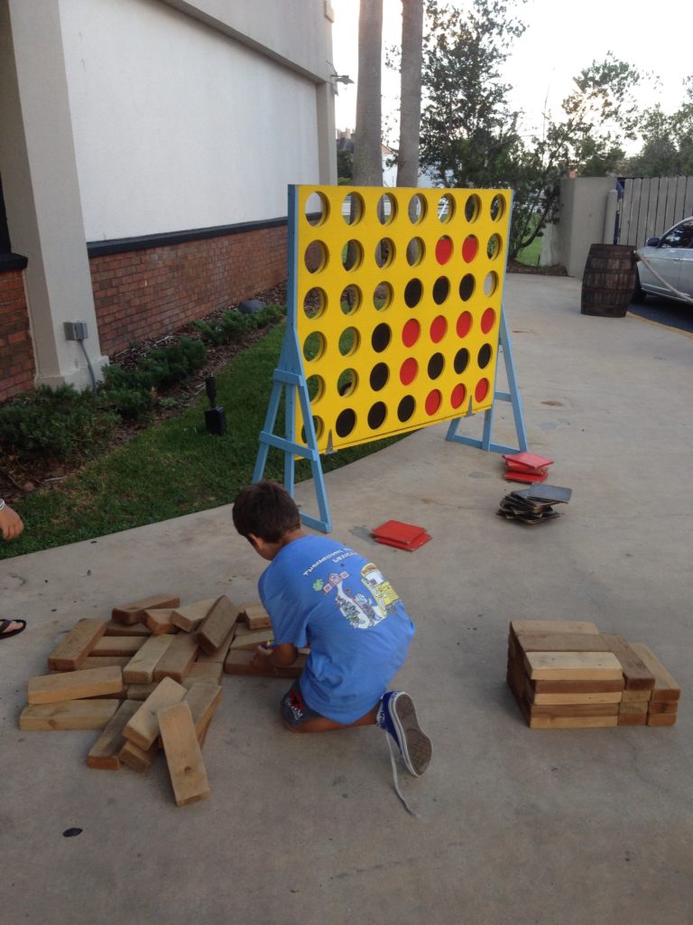 play area outside with kid playing