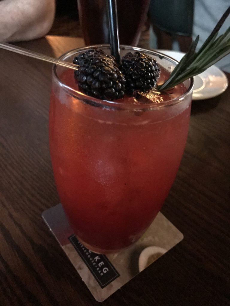 rosemary blackberry limonata drink at The Keg in Ajax