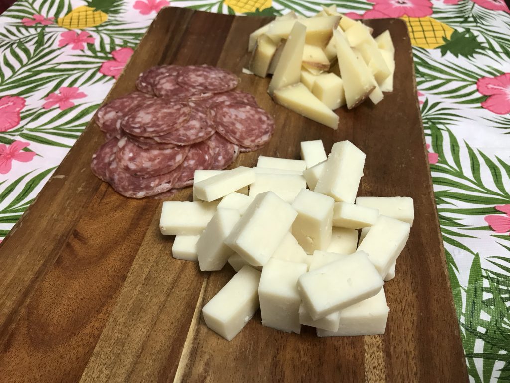 cheese and salami tray