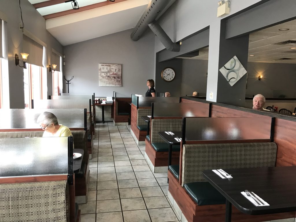 Interior booths at Hyland Family Restaurant