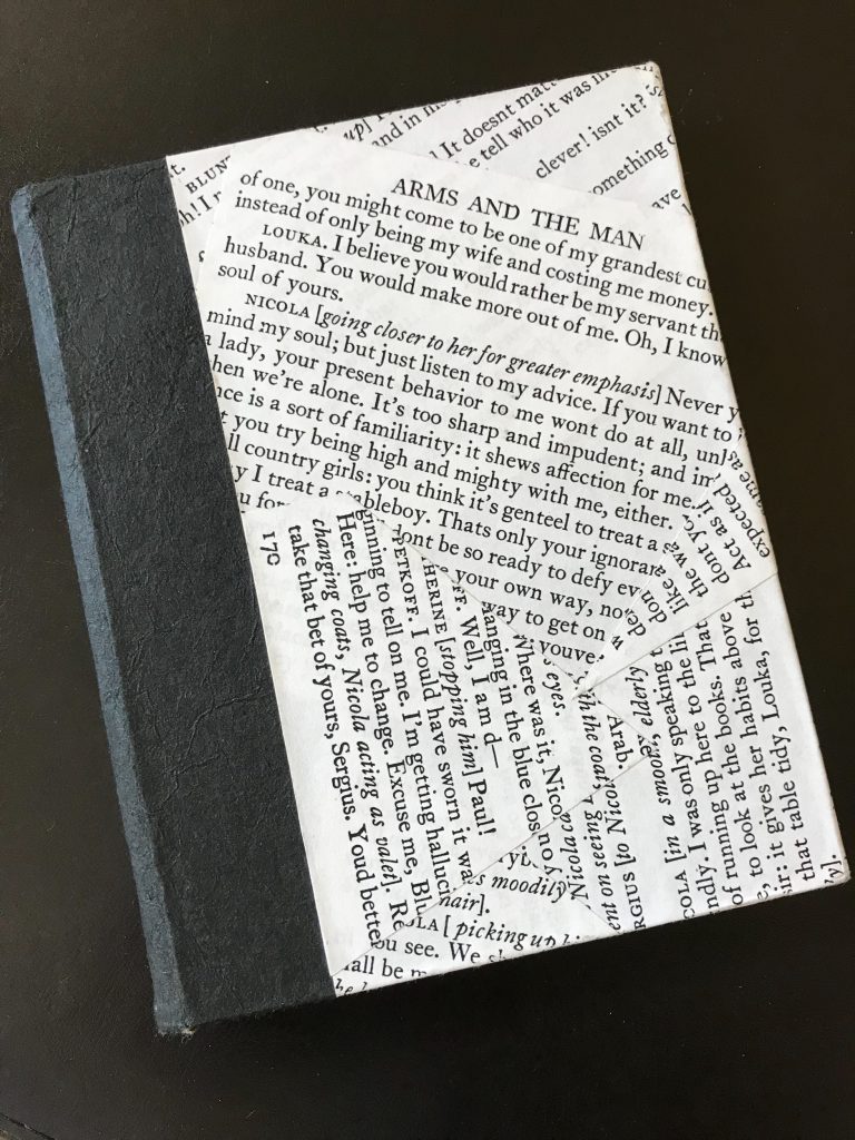 Niagara-on-the-Lake travel journal with Arms and the Man scripts on cover