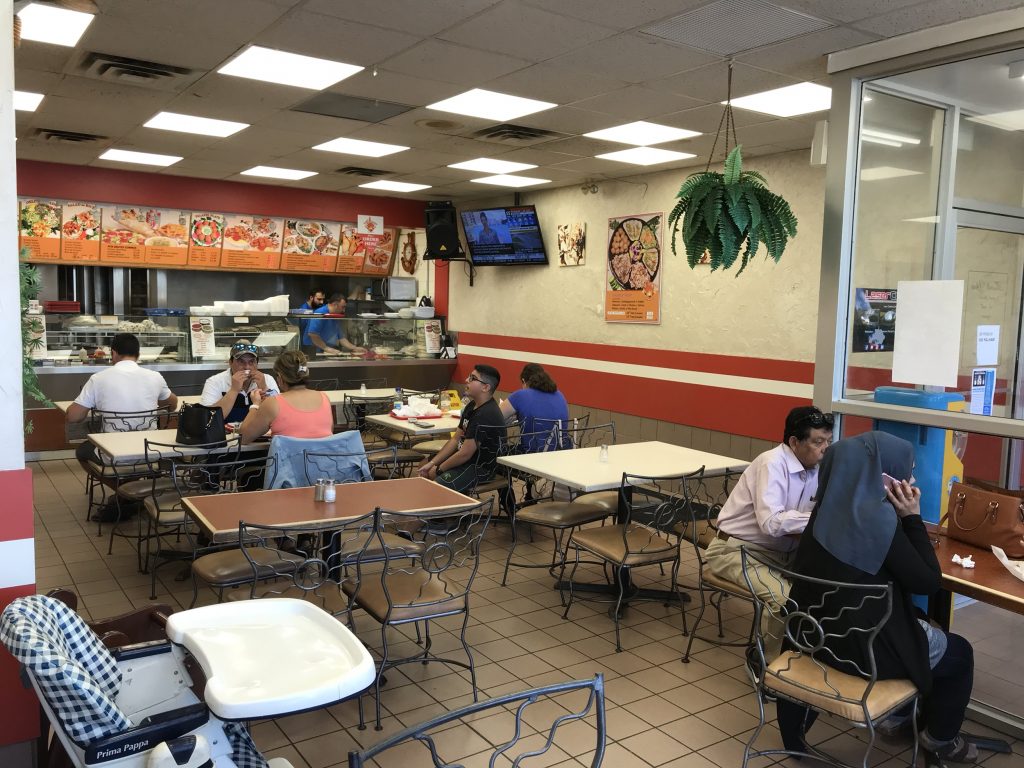 interior tables at Pita Delites in Ajax