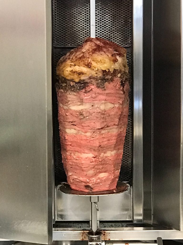 meat on a spit at Pita Delites in Ajax