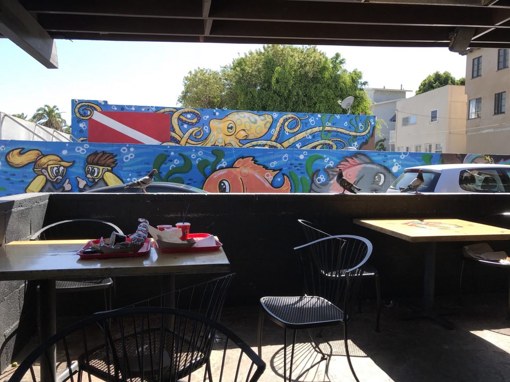 covered patio at Chronic Tacos in Long Beach