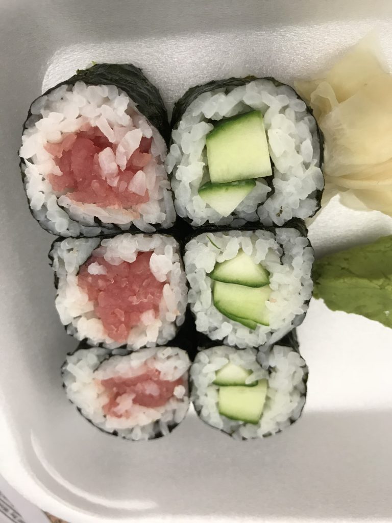 cucumber rolls and tuna rolls from the Katsura bento box lunch