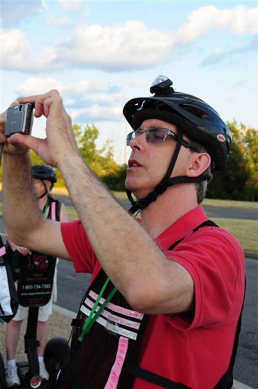 taking photos at a stop on the tour