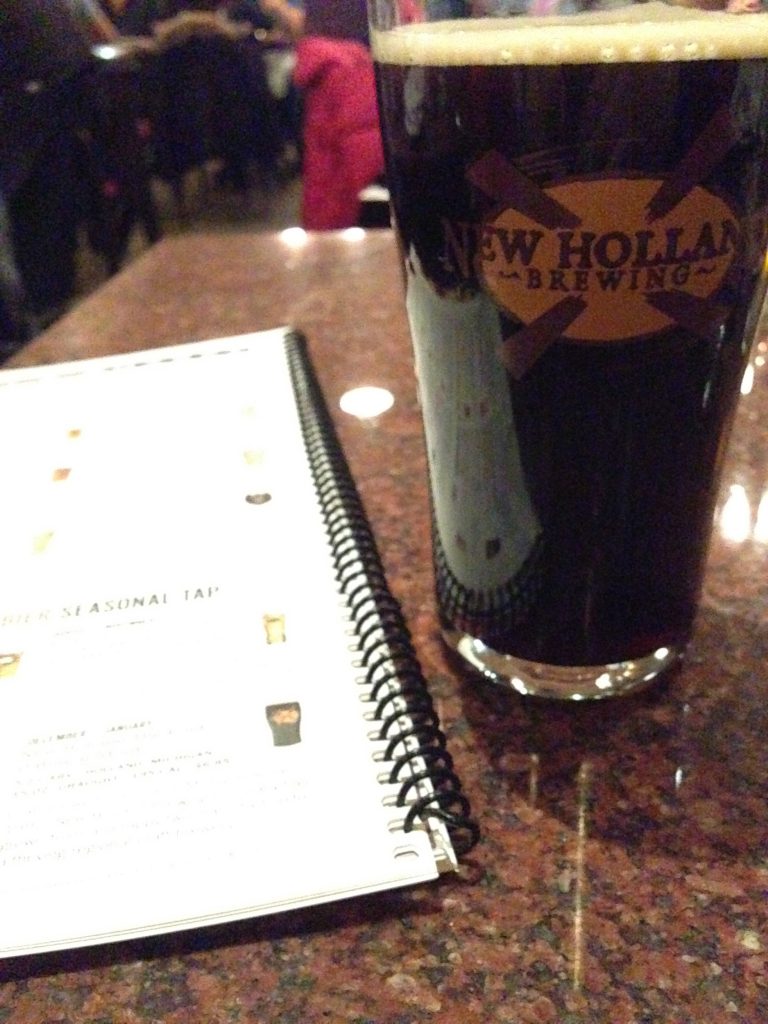 New Holland Brewing beer pint, filled with dark beer at Bier Markt in North York